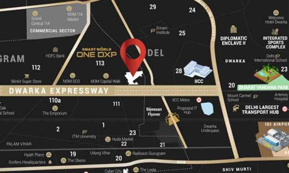 Smart world One DXP, Sector 113, google map location